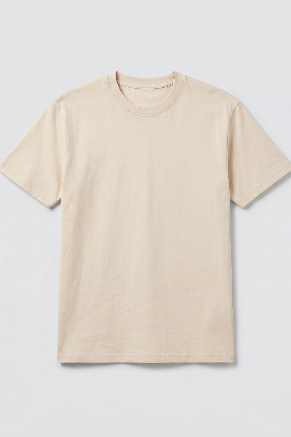Erkek Basic Krem T-Shirt