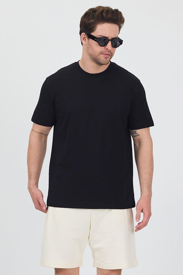 Erkek Kısa Kollu Basic Siyah T-Shirt