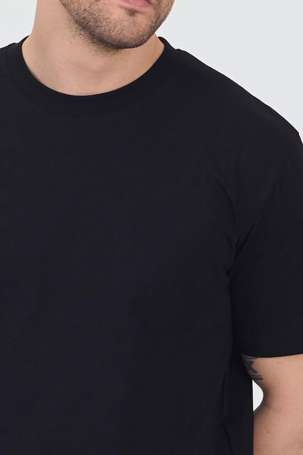 Erkek Kısa Kollu Basic Siyah T-Shirt