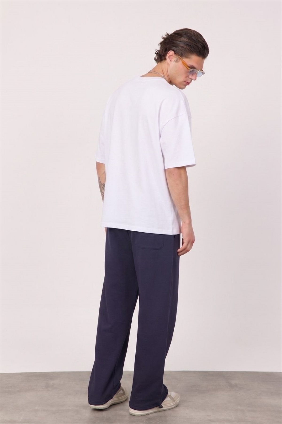 Erkek Blank Oversize Beyaz T-Shirt