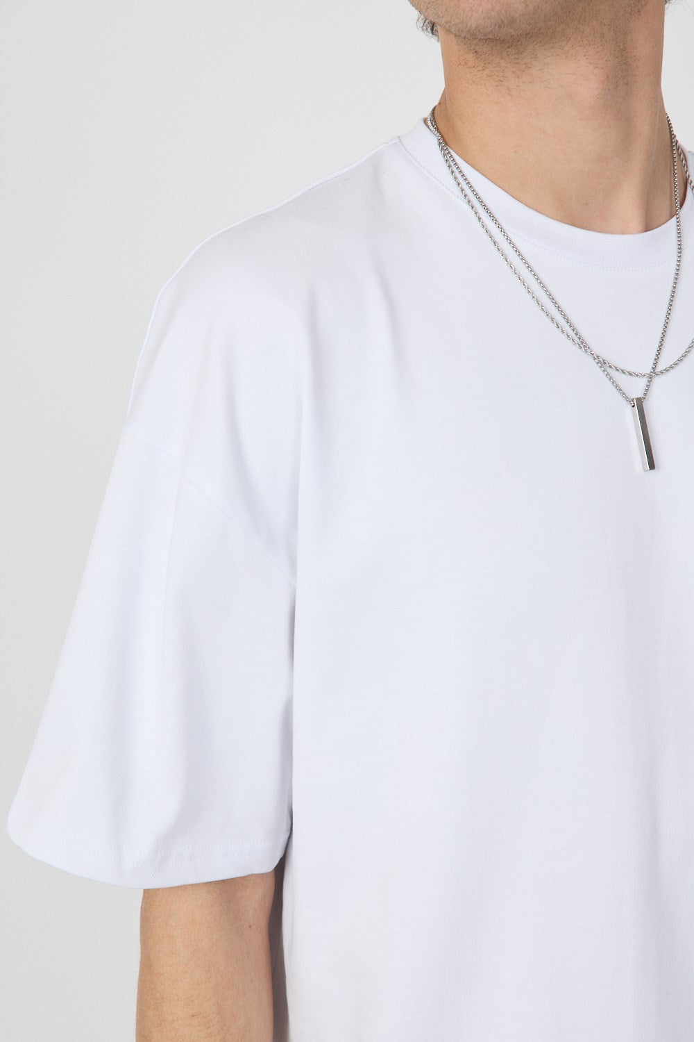 Erkek Blank Oversize Beyaz T-Shirt