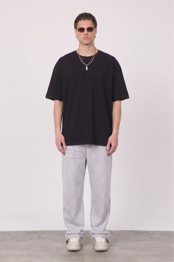 Erkek Blank Oversize Siyah T-Shirt
