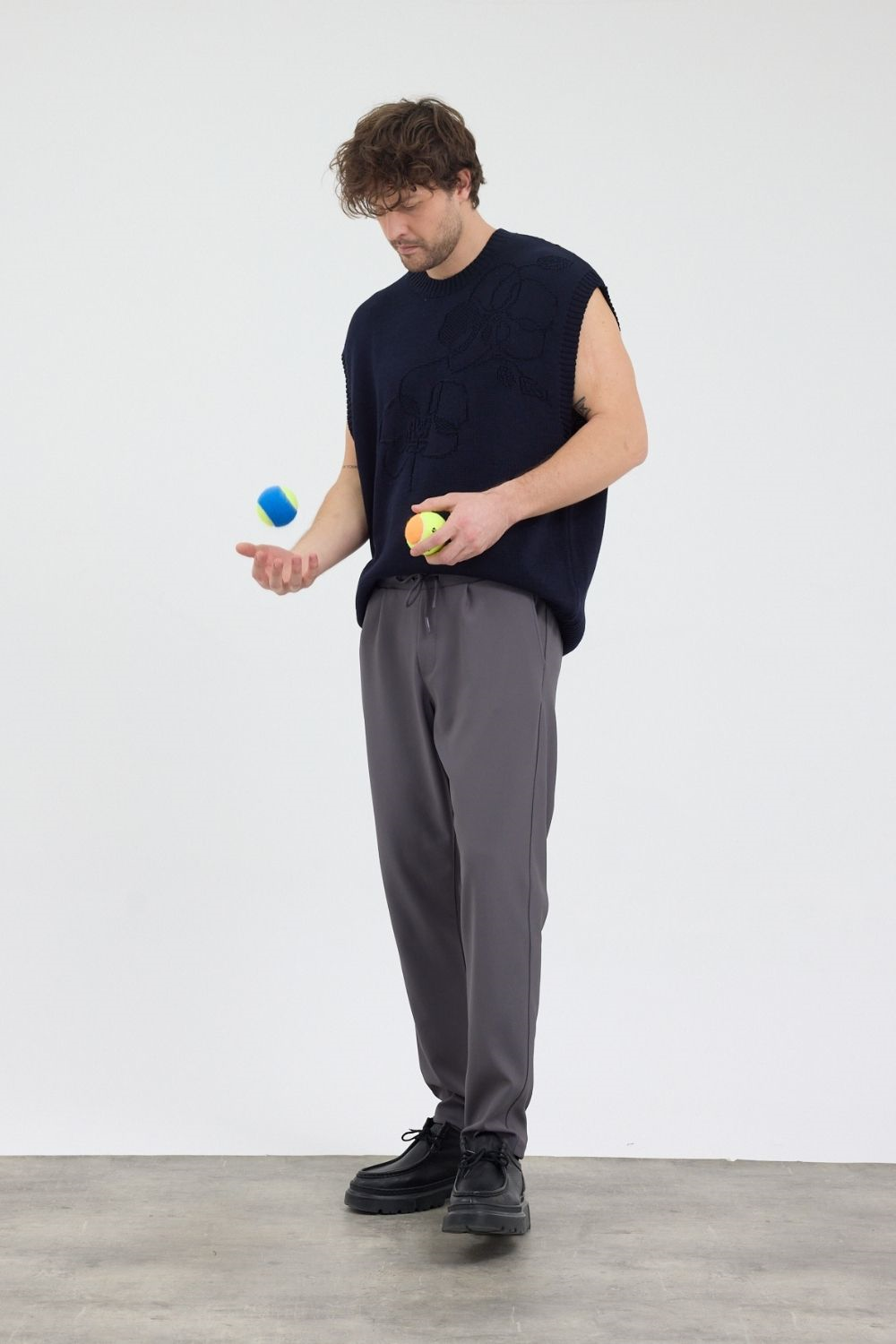 Erkek Boru Paça Füme Jogger Pantolon