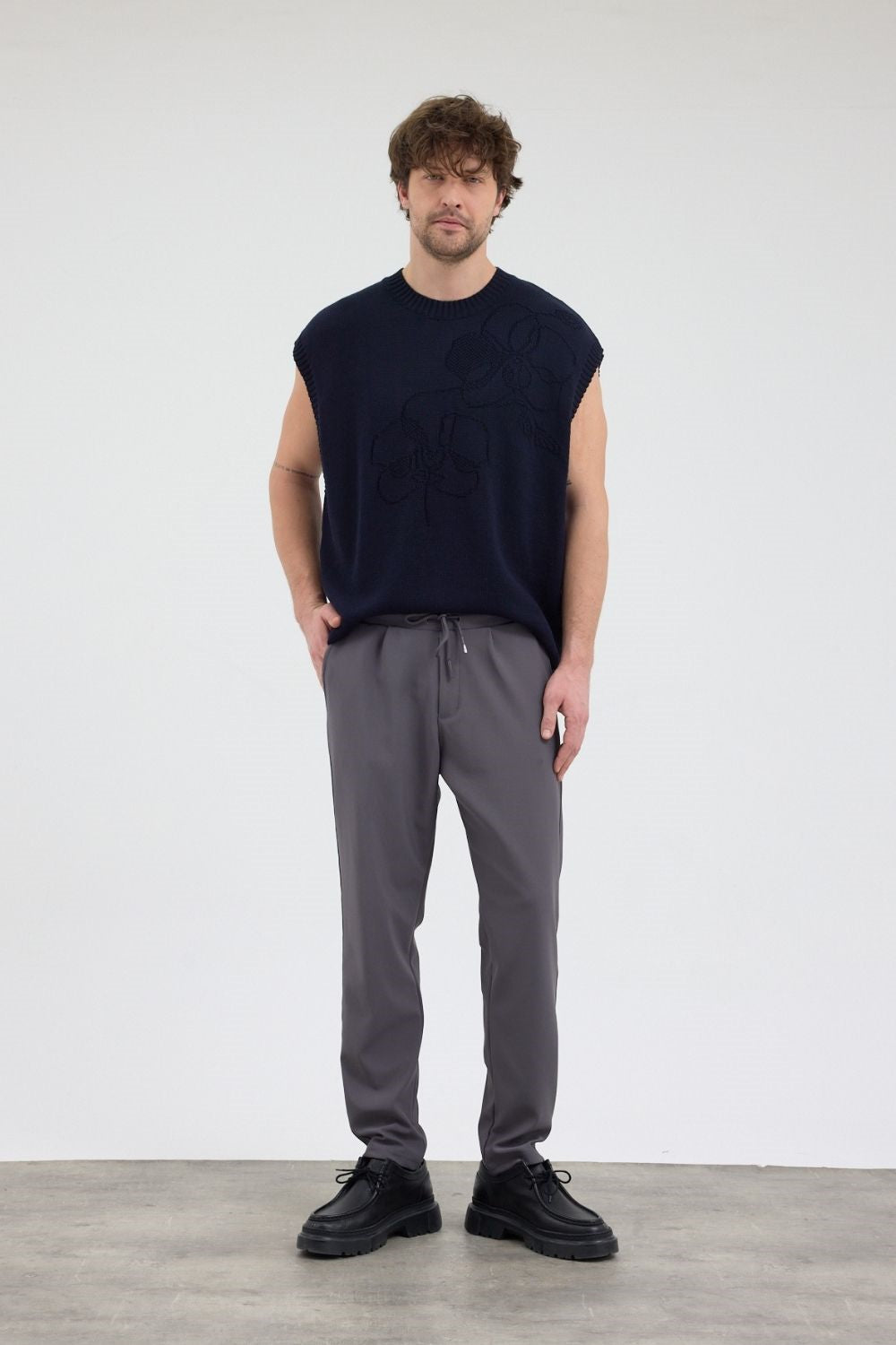 Erkek Boru Paça Füme Jogger Pantolon
