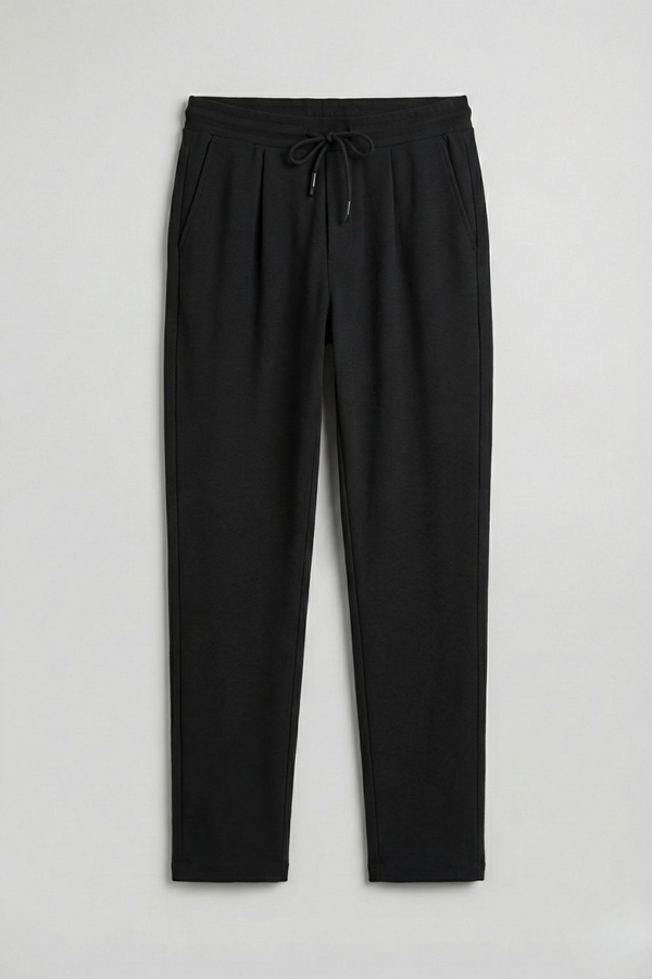 Erkek Boru Paça Siyah Jogger Pantolon