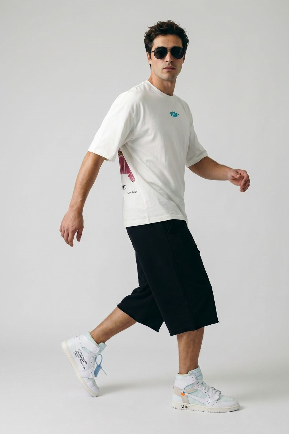 Erkek Anatolian Oversize Kırık Beyaz Premium T-Shirt