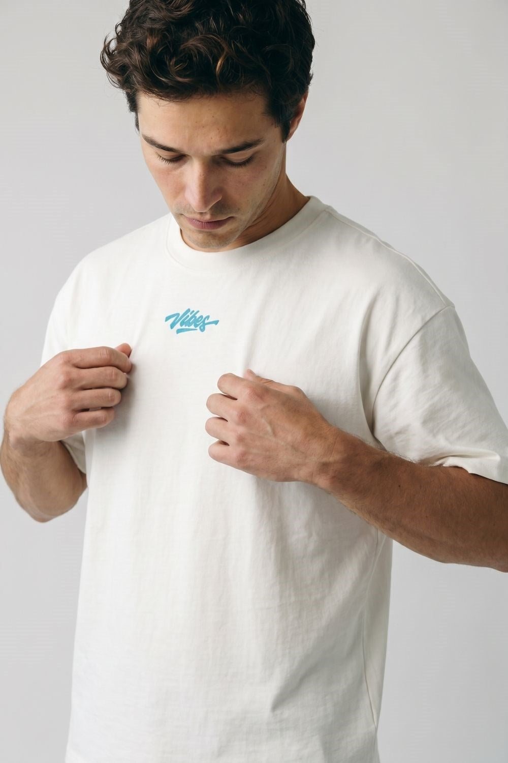 Erkek Anatolian Oversize Kırık Beyaz Premium T-Shirt