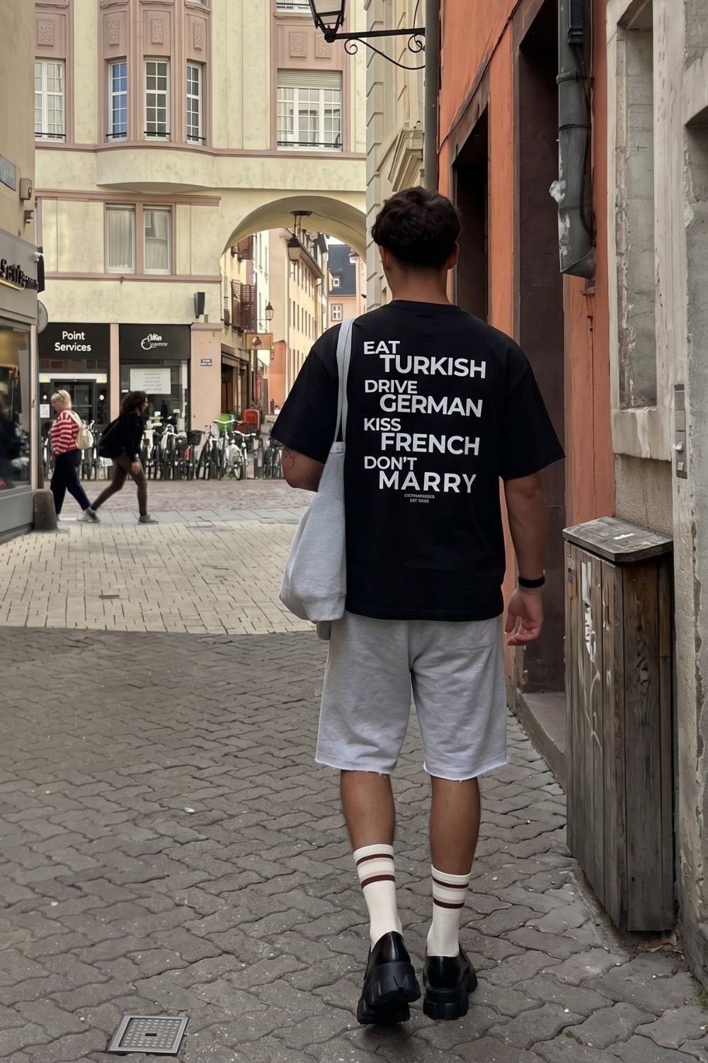 Erkek Boxy Marry Siyah Premium T-Shirt
