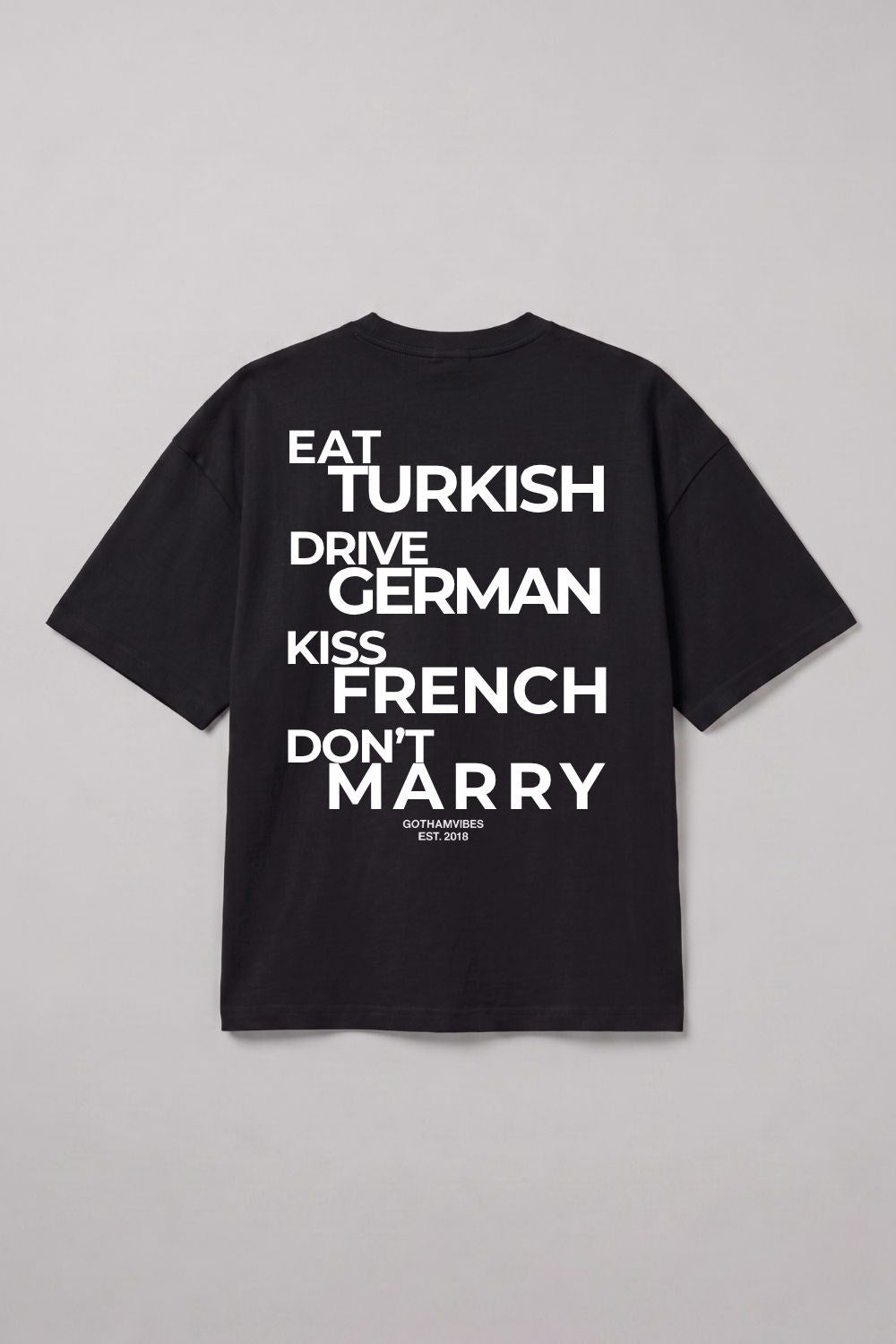 Erkek Boxy Marry Siyah Premium T-Shirt