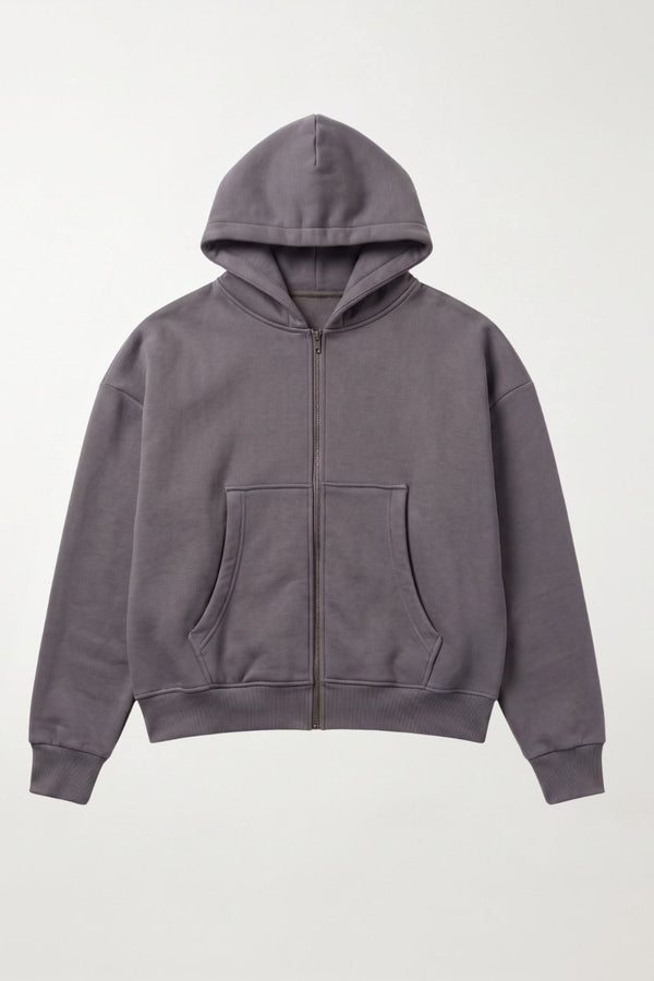 Erkek Boxy Oversize Fermuarlı Chill Antrasit Sweatshirt