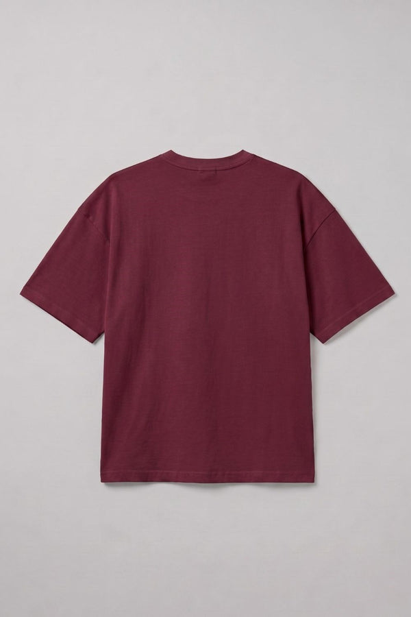 Erkek Chill Boxy Premium Bordo T-Shirt