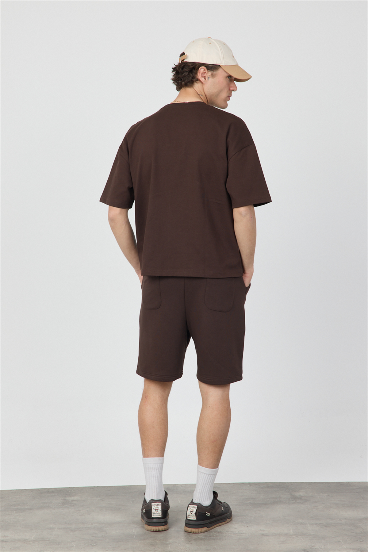 Erkek Chill Boxy Premium Kahverengi T-Shirt