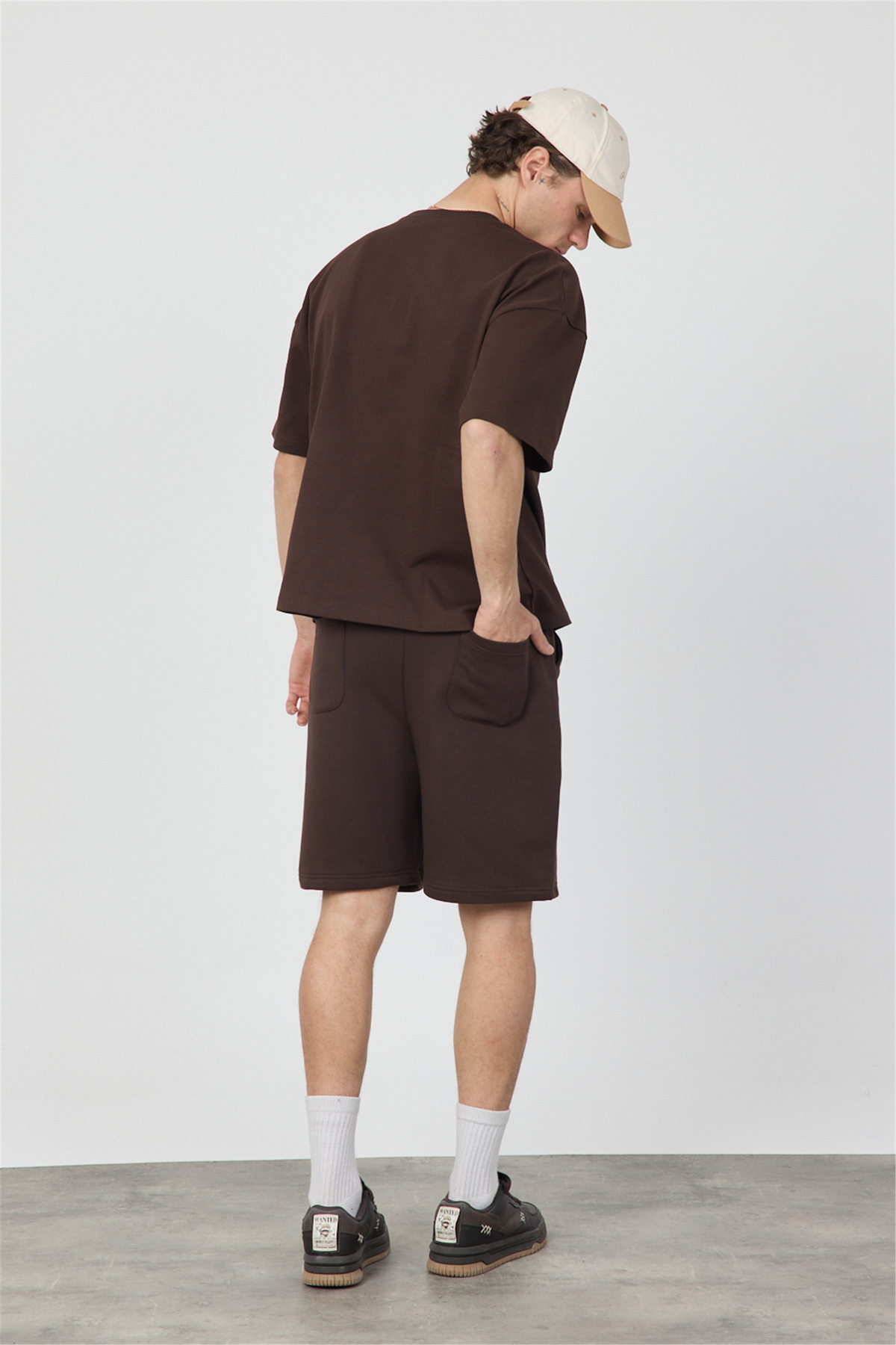Erkek Chill Boxy Premium Kahverengi T-Shirt