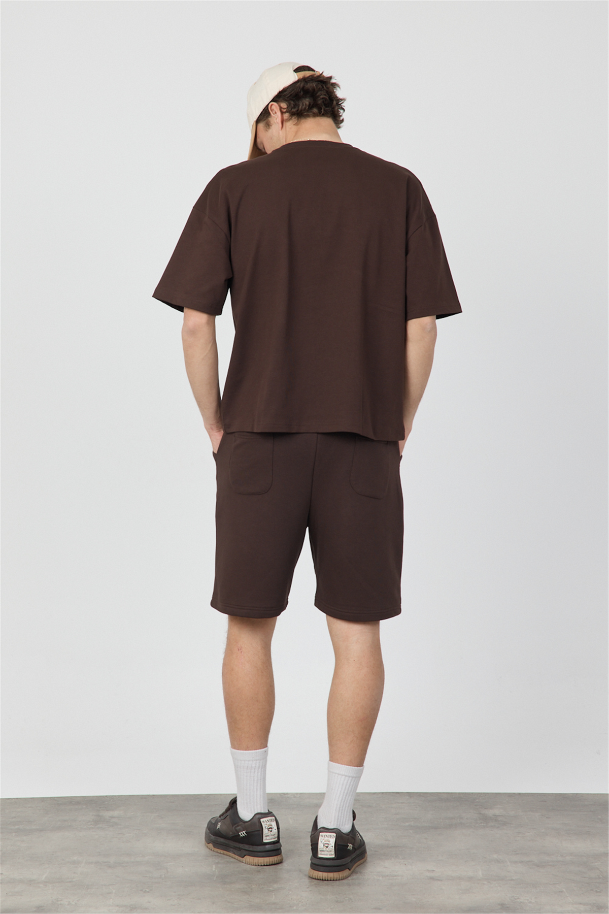 Erkek Chill Boxy Premium Kahverengi T-Shirt