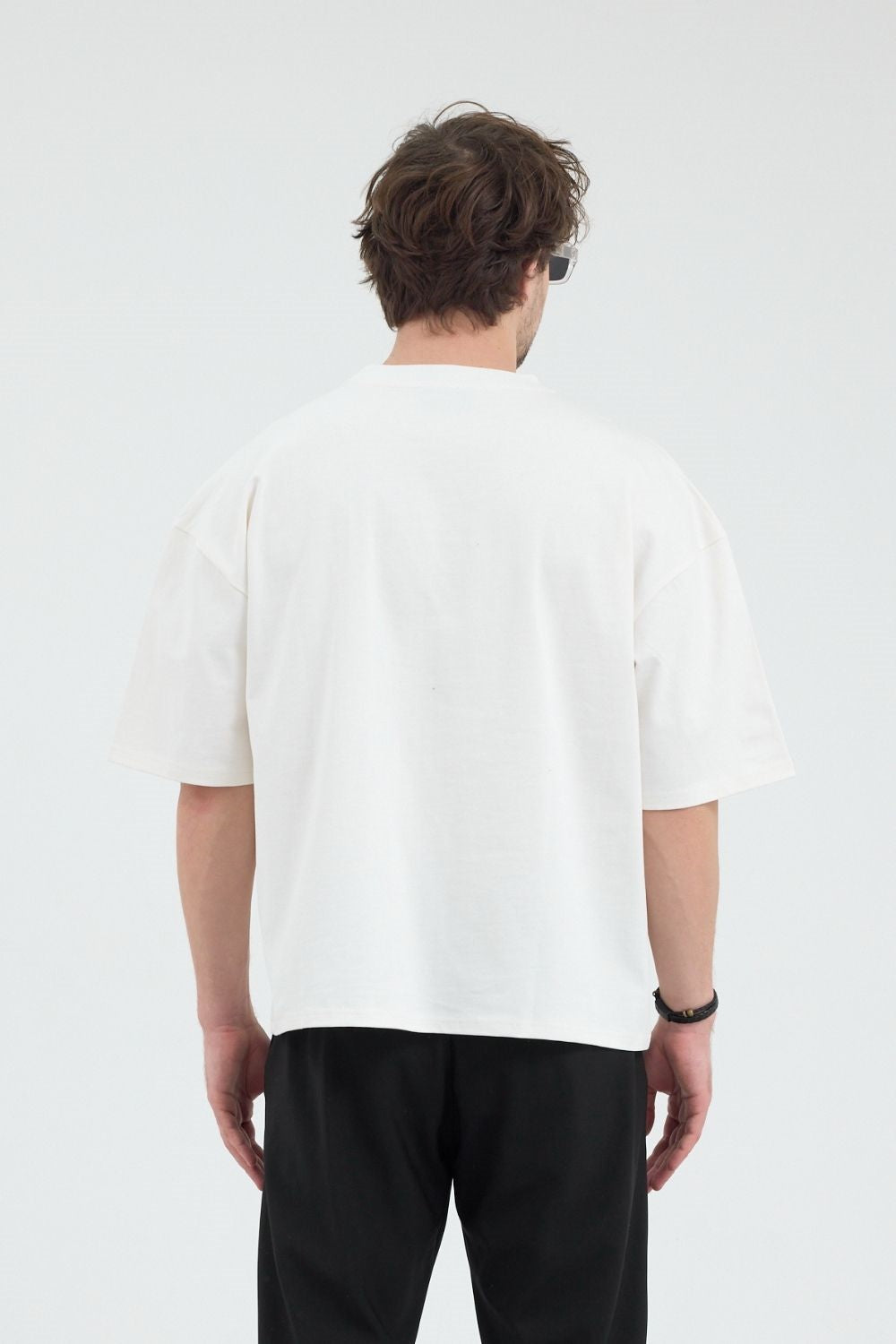 Erkek Chill Boxy Premium Ekru T-Shirt