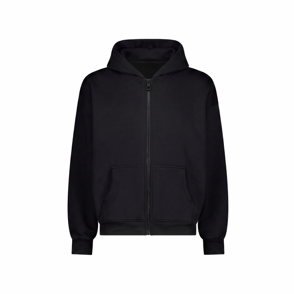 Erkek Chill Oversize Siyah Zip Sweatshirt