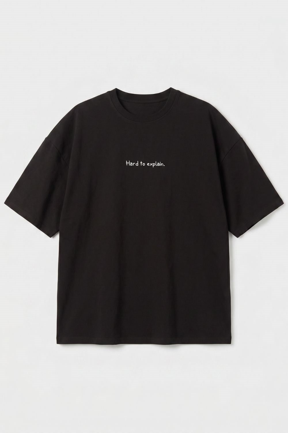 Erkek Hard To Explain Oversize Siyah T-Shirt