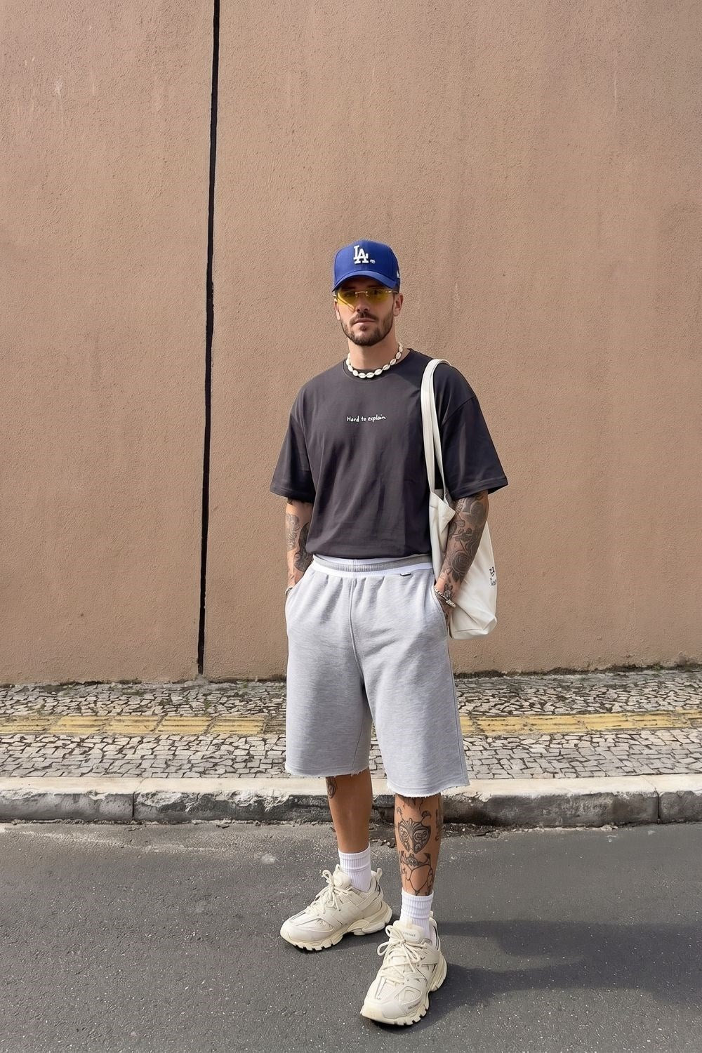 Erkek Hard To Explain Oversize Siyah T-Shirt