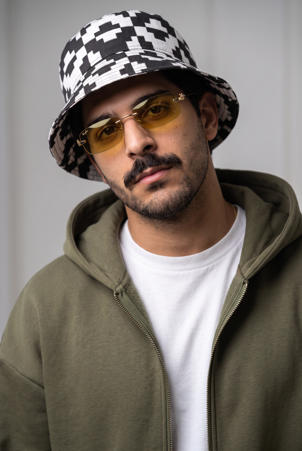Erkek Chill Oversize Haki Zip Sweatshirt
