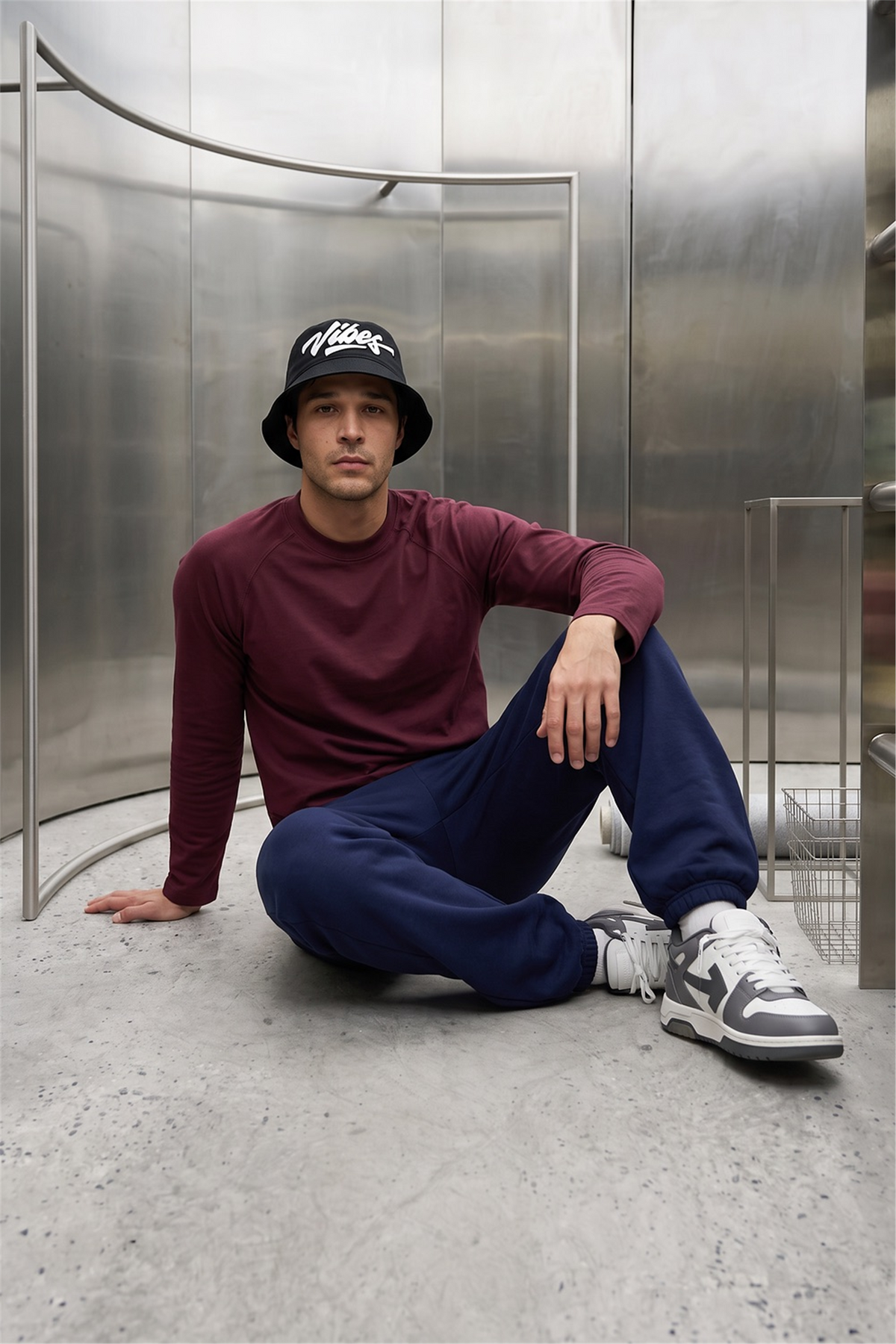 Reglan Uzun Kollu Bordo T-Shirt