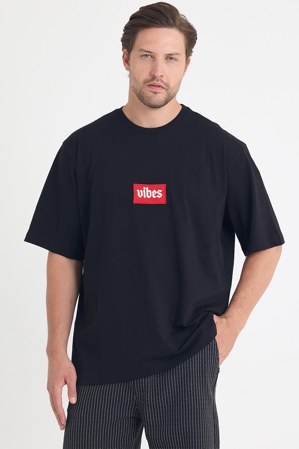 Erkek Relaxed 001 Oversize Siyah T-Shirt