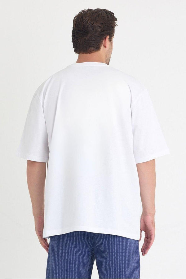 Erkek Relaxed 010 Oversize Beyaz T-Shirt