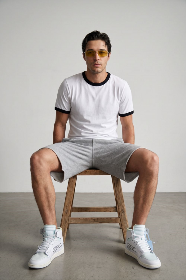 Erkek Ringer Beyaz T-Shirt