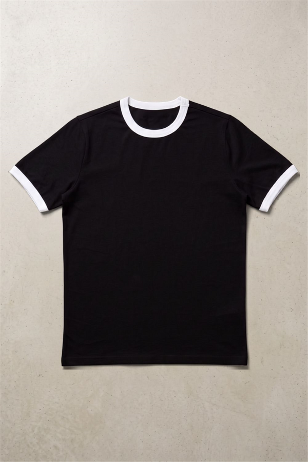 Erkek Ringer Siyah T-Shirt