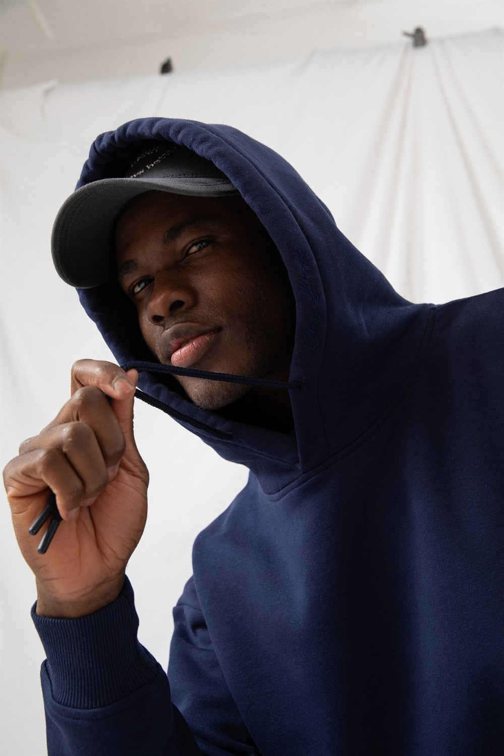 Erkek Stay Oversize Lacivert Hoodie Sweatshirt