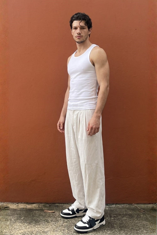 Erkek Tank Top Beyaz Atlet