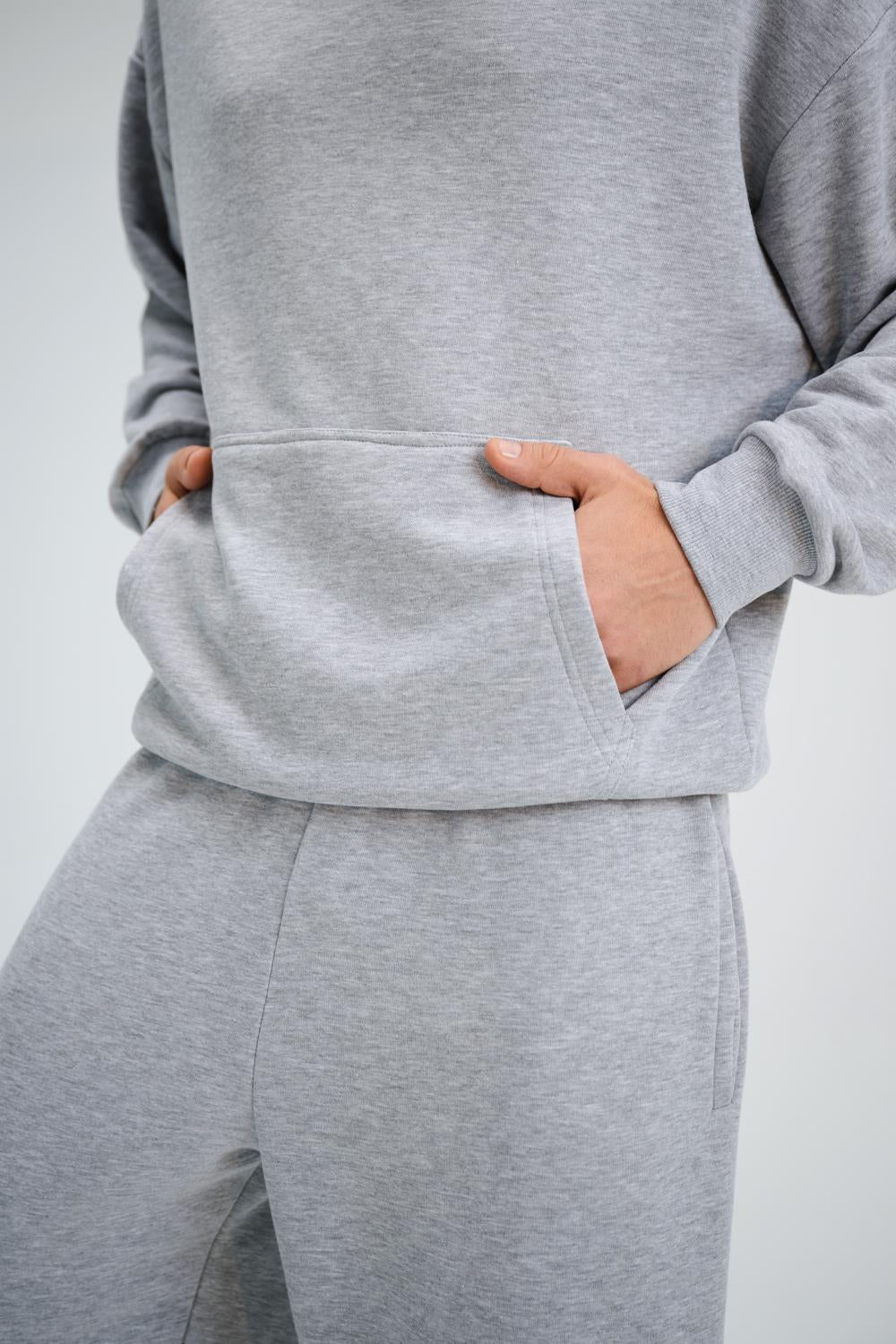 Erkek Timeless Oversize Gri Hoodie Sweatshirt