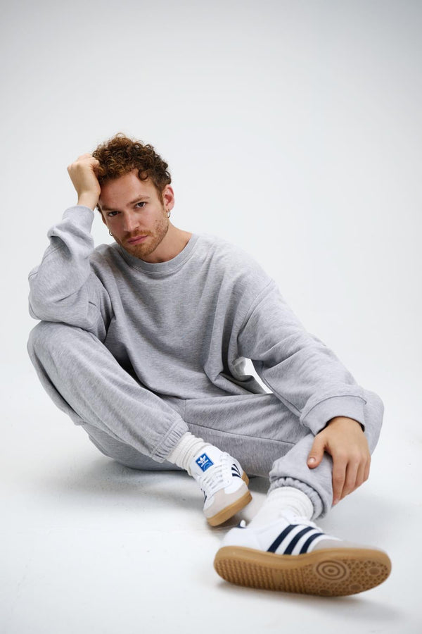 Erkek Timeless Oversize Gri Sweatshirt