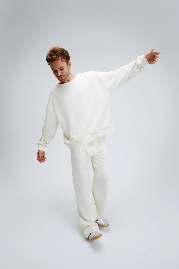 Erkek Timeless Oversize Krem Sweatshirt