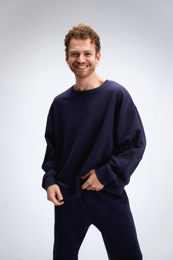 Erkek Timeless Oversize Lacivert Sweatshirt