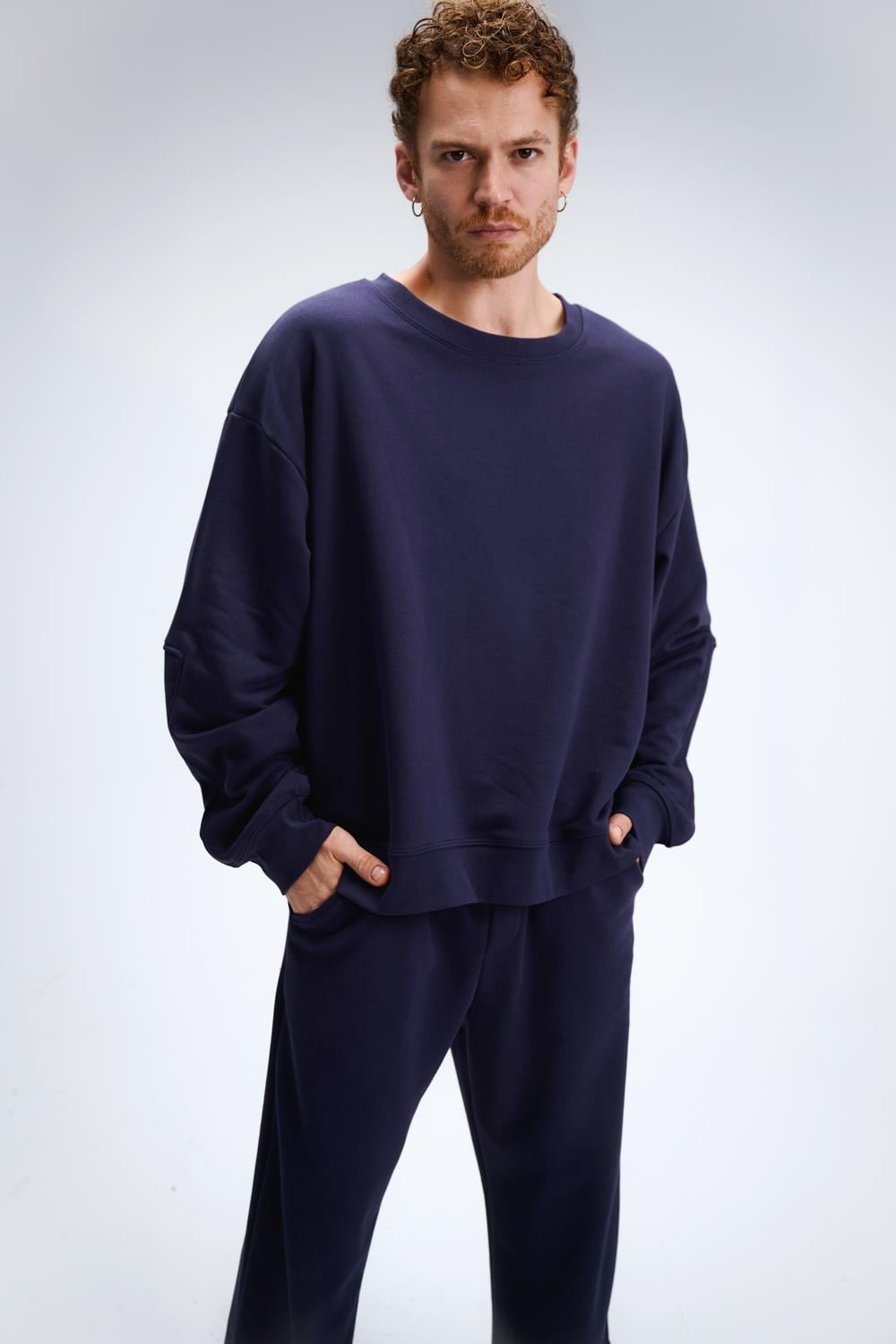 Erkek Timeless Oversize Lacivert Sweatshirt