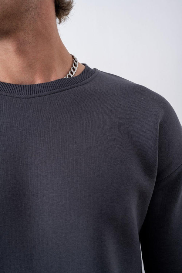 Erkek Vibe Oversize Antrasit Sweatshirt