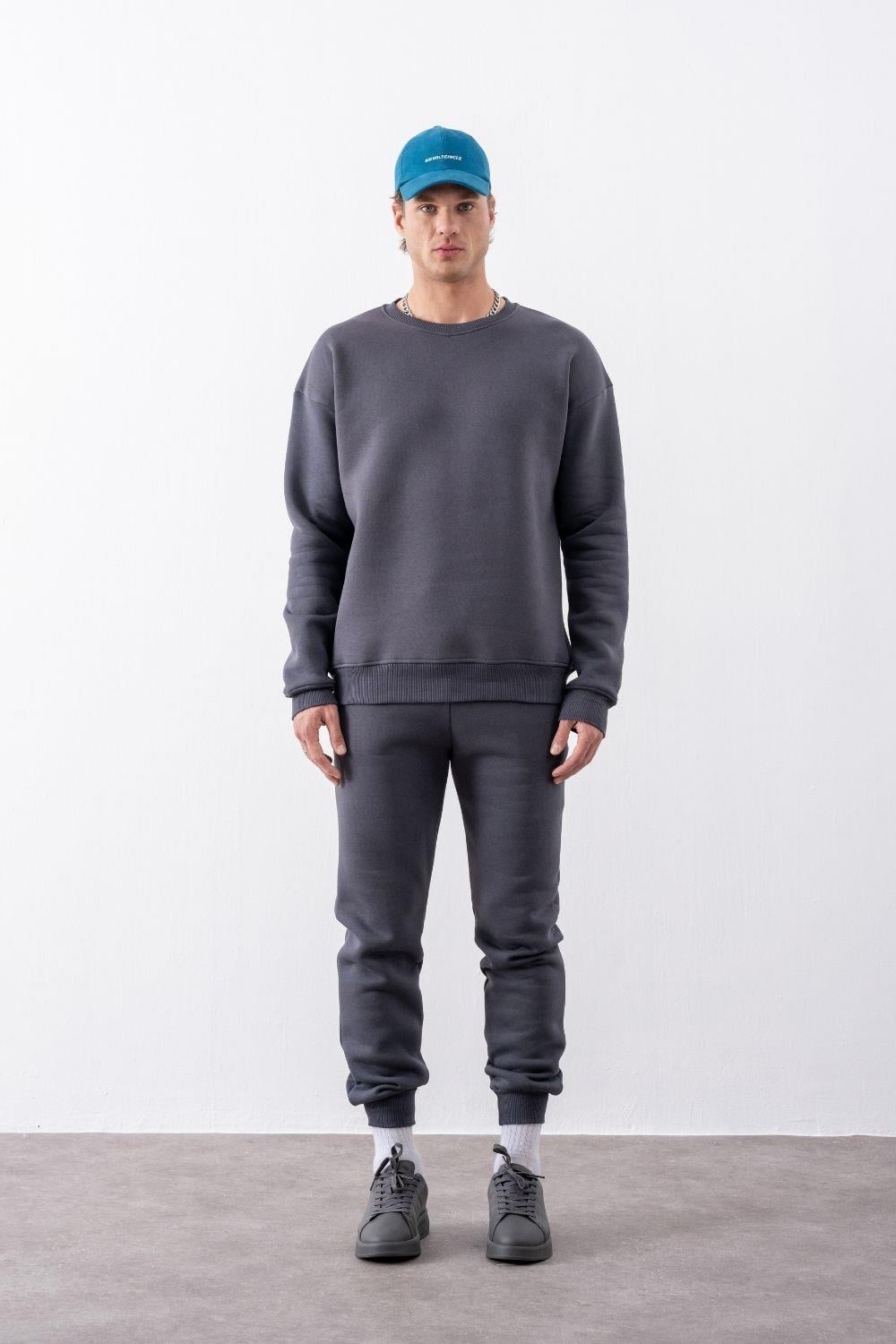 Erkek Vibe Oversize Antrasit Sweatshirt