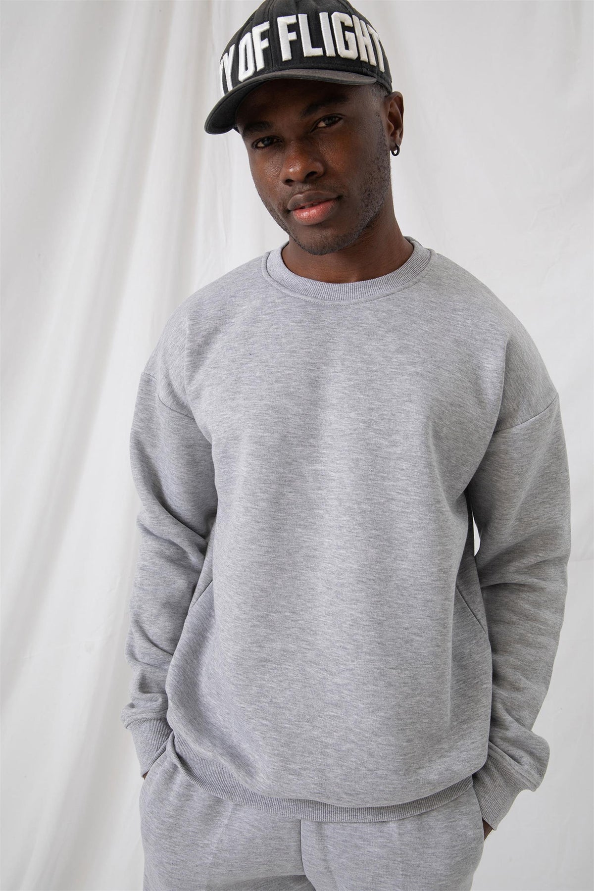 Erkek Vibe Oversize Gri Sweatshirt