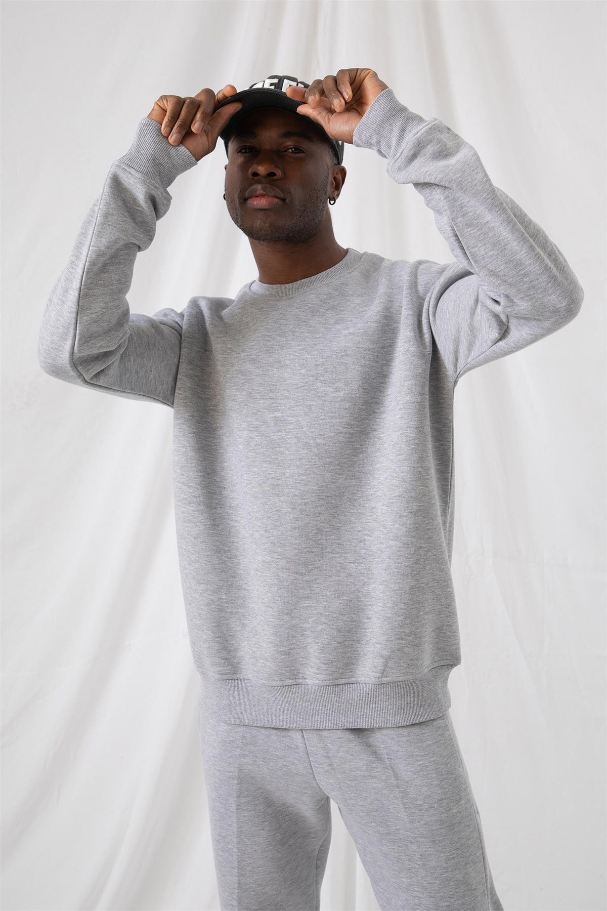 Erkek Vibe Oversize Gri Sweatshirt