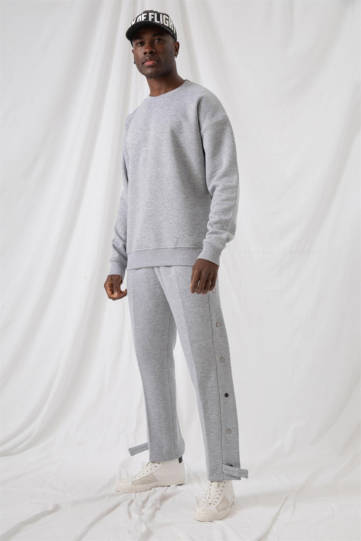Erkek Vibe Oversize Gri Sweatshirt