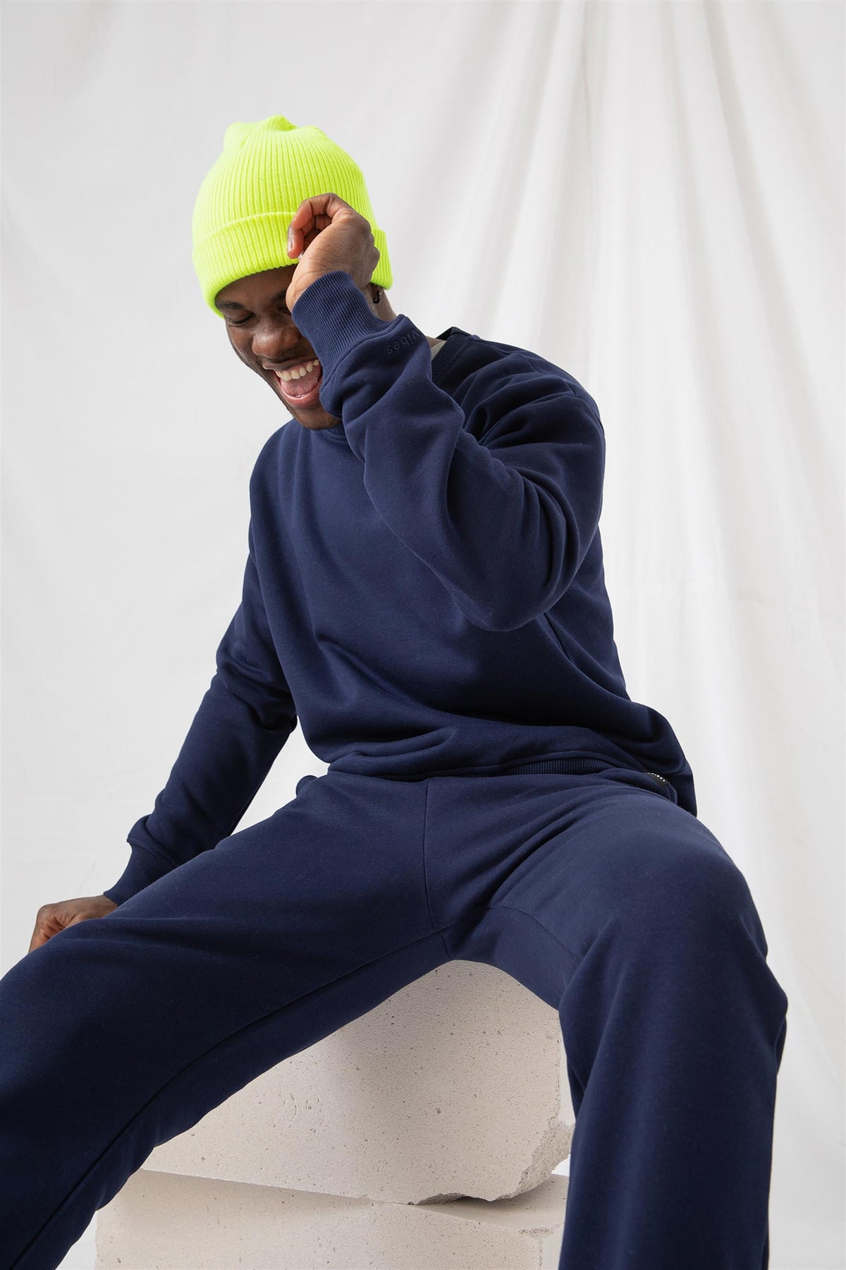 Erkek Vibe Oversize Lacivert Sweatshirt