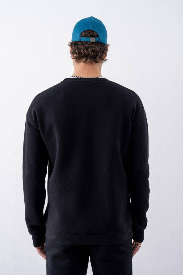 Erkek Vibe Oversize Siyah Sweatshirt