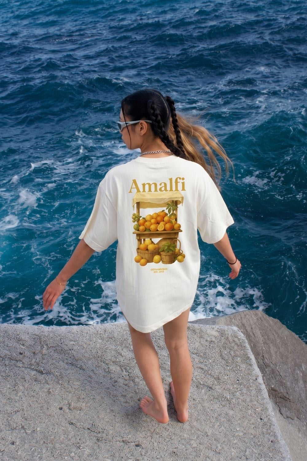 Kadın Amalfi Oversize Beyaz T-Shirt