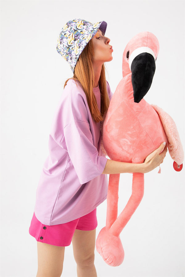 Kadın Base Oversize Lila T-Shirt