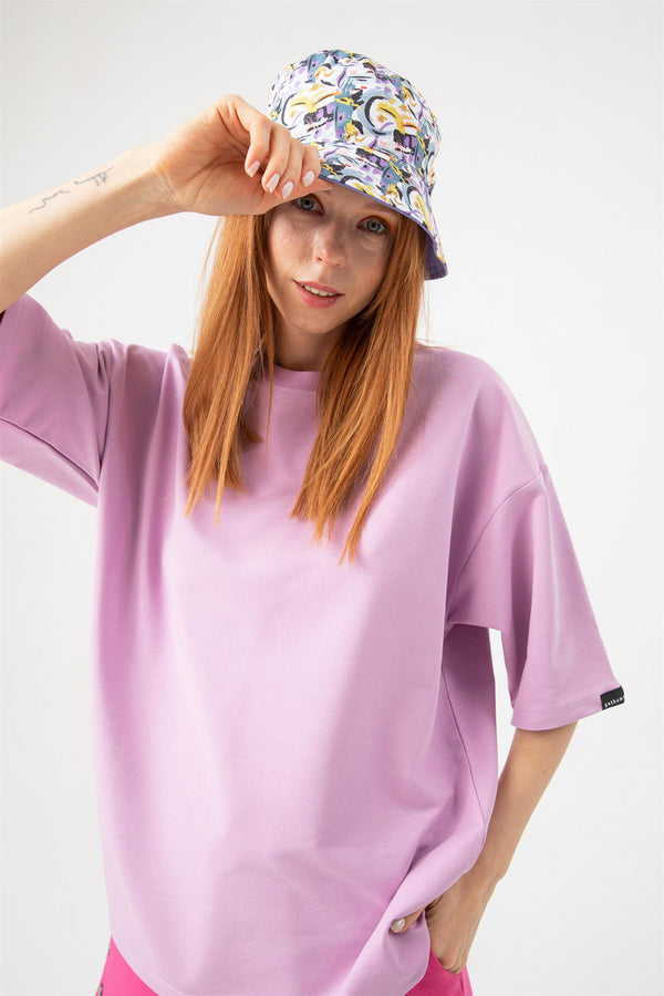 Kadın Base Oversize Lila T-Shirt