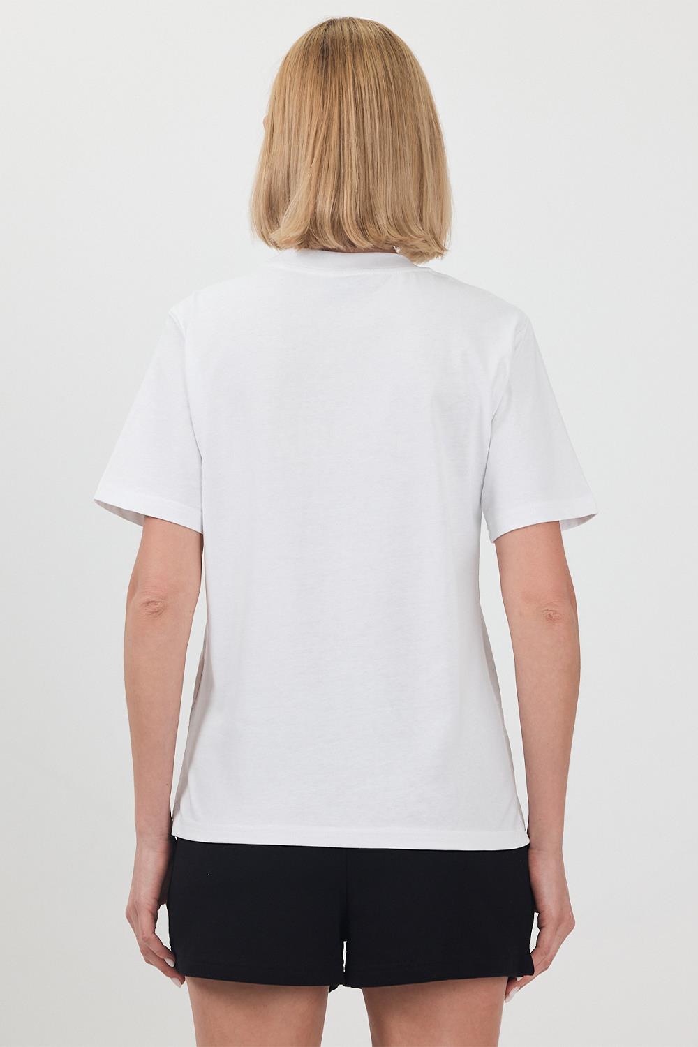 Kadın Basic Beyaz T-Shirt