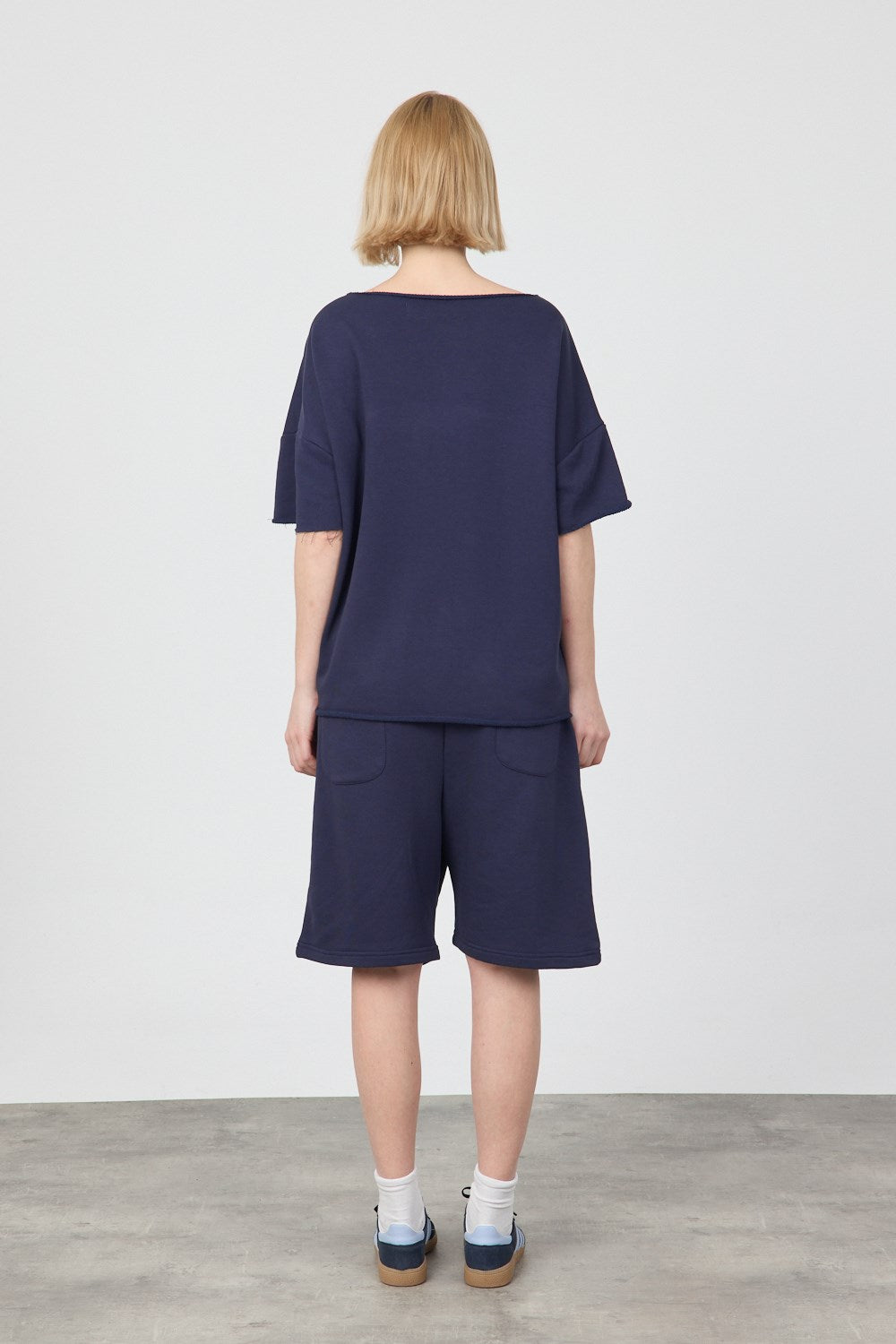 Kadın Blank Boxy Lacivert T-Shirt