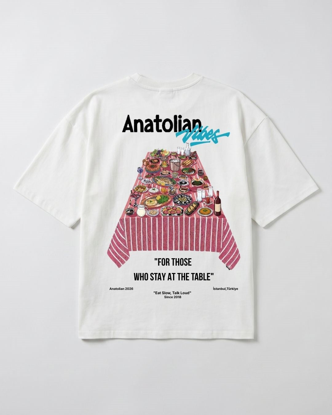 Kadın Anatolian Oversize Kırık Beyaz Premium T-Shirt