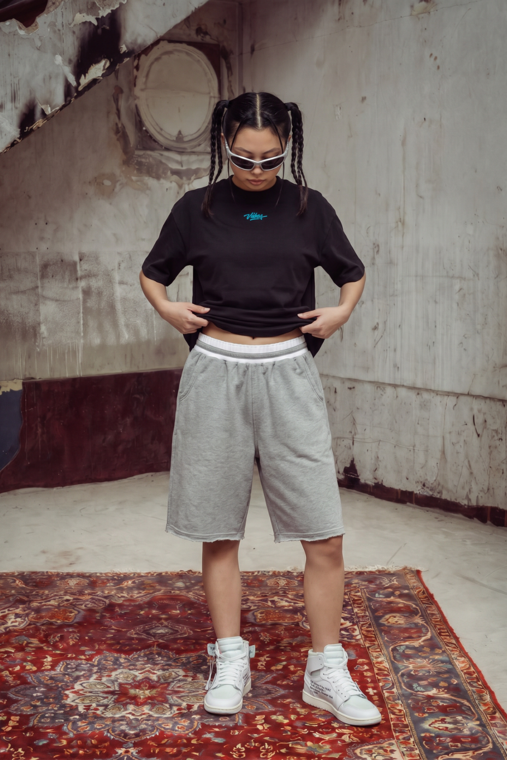 Kadın Anatolian Oversize Siyah Premium T-Shirt