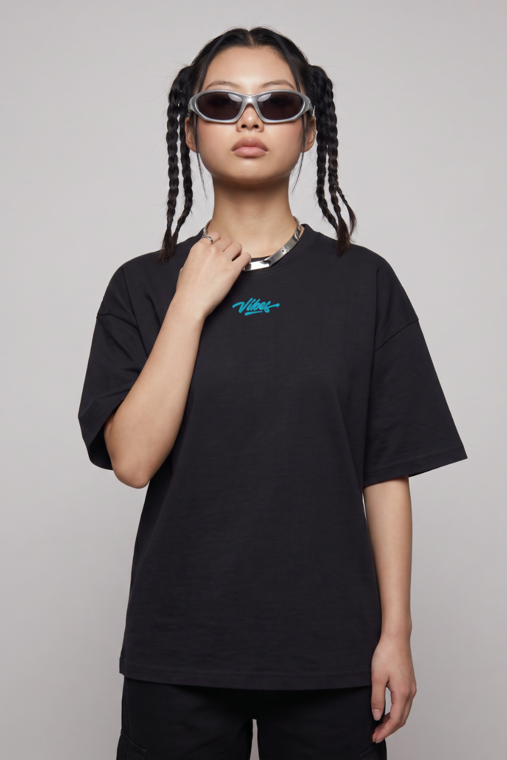 Kadın Anatolian Oversize Siyah Premium T-Shirt